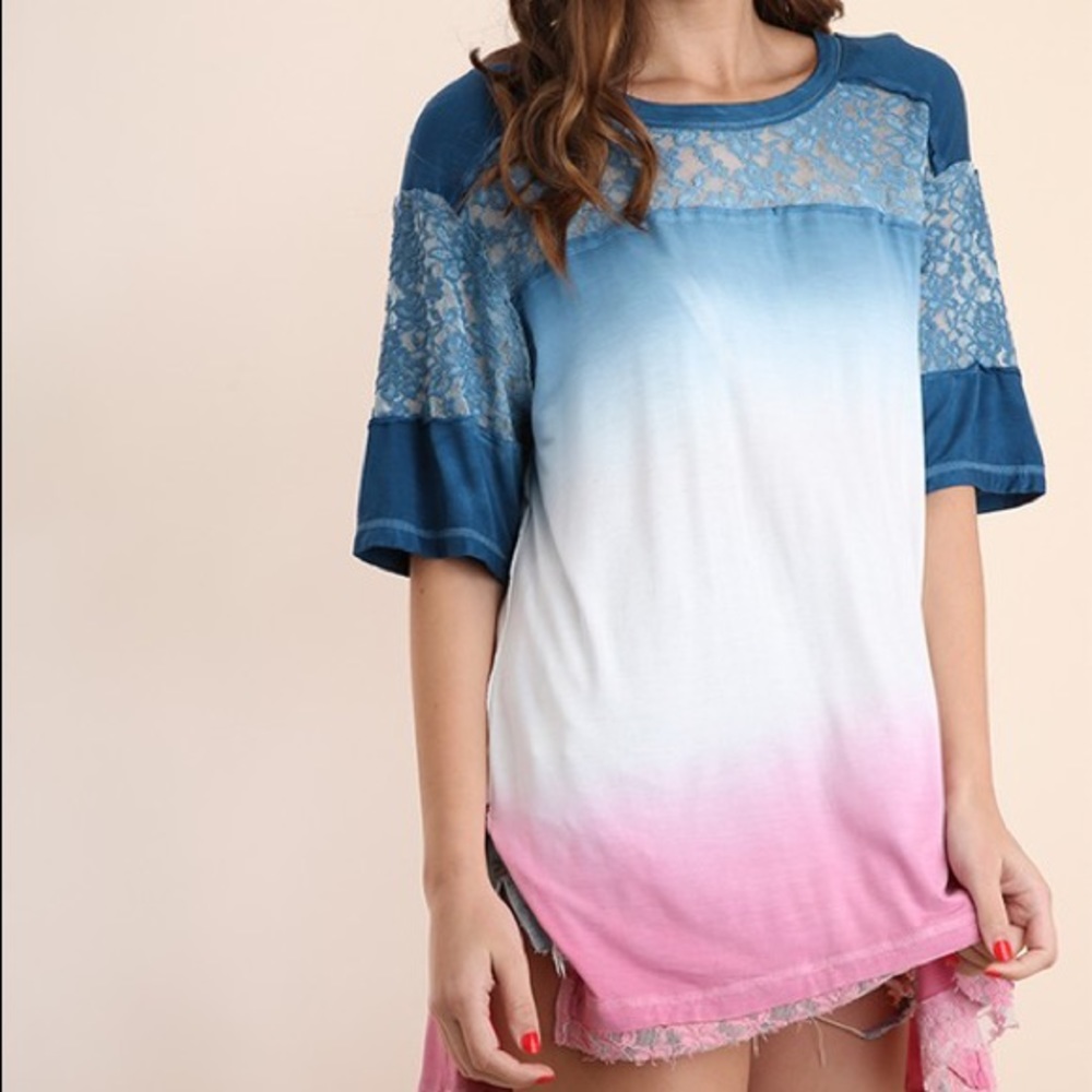 Umgee Ombre And Lace Tunic